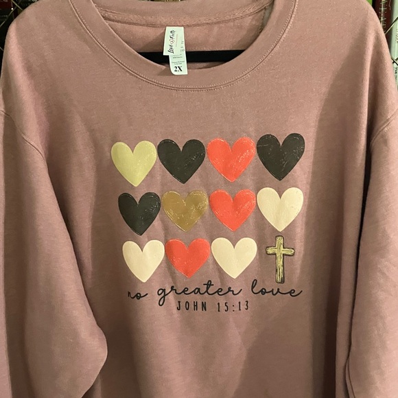 Women's Pink Heart Sweatshirt - Picture 5 of 5